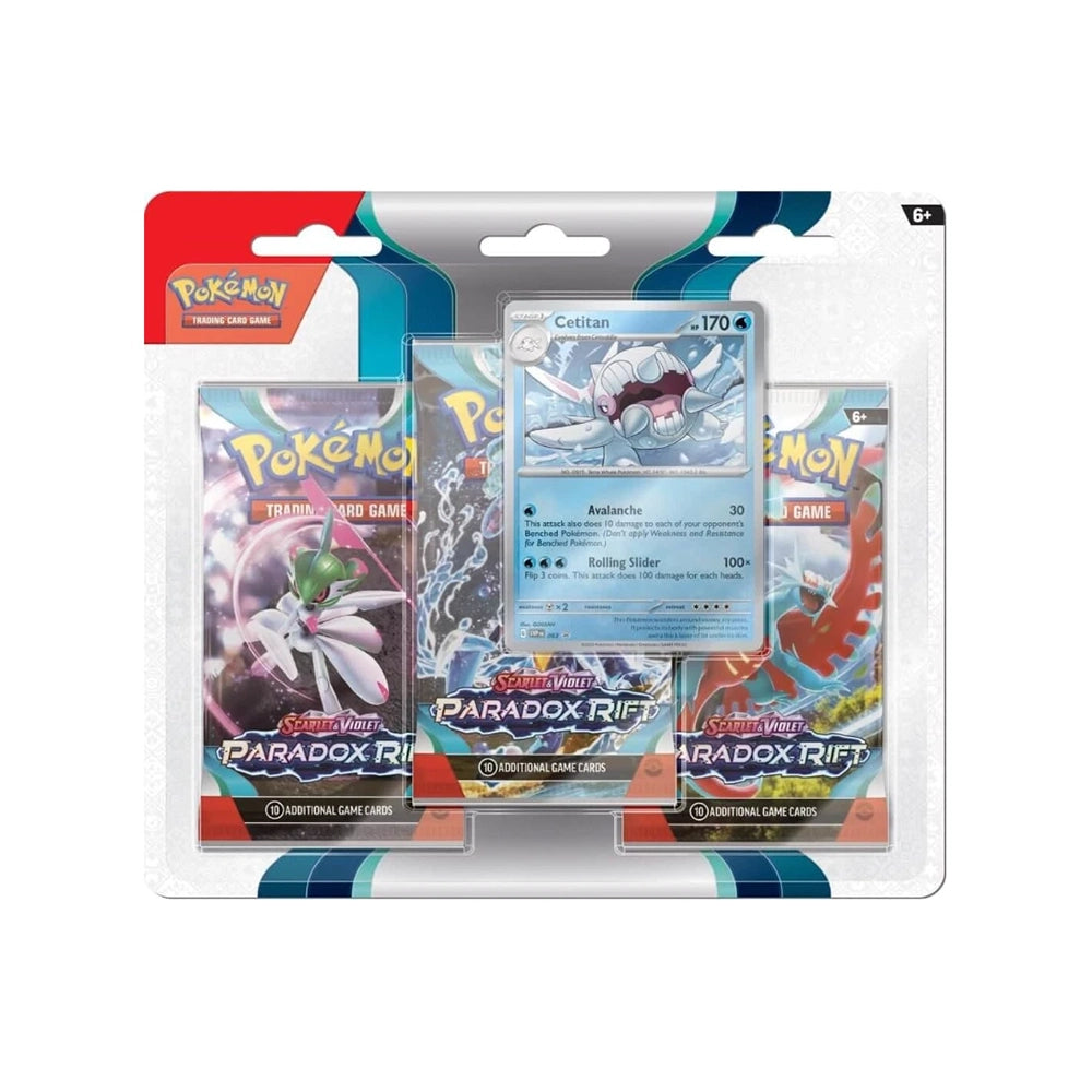 Pokémon TCG Paradox Rift 3-Pack Blister – Cetitan Promo – English