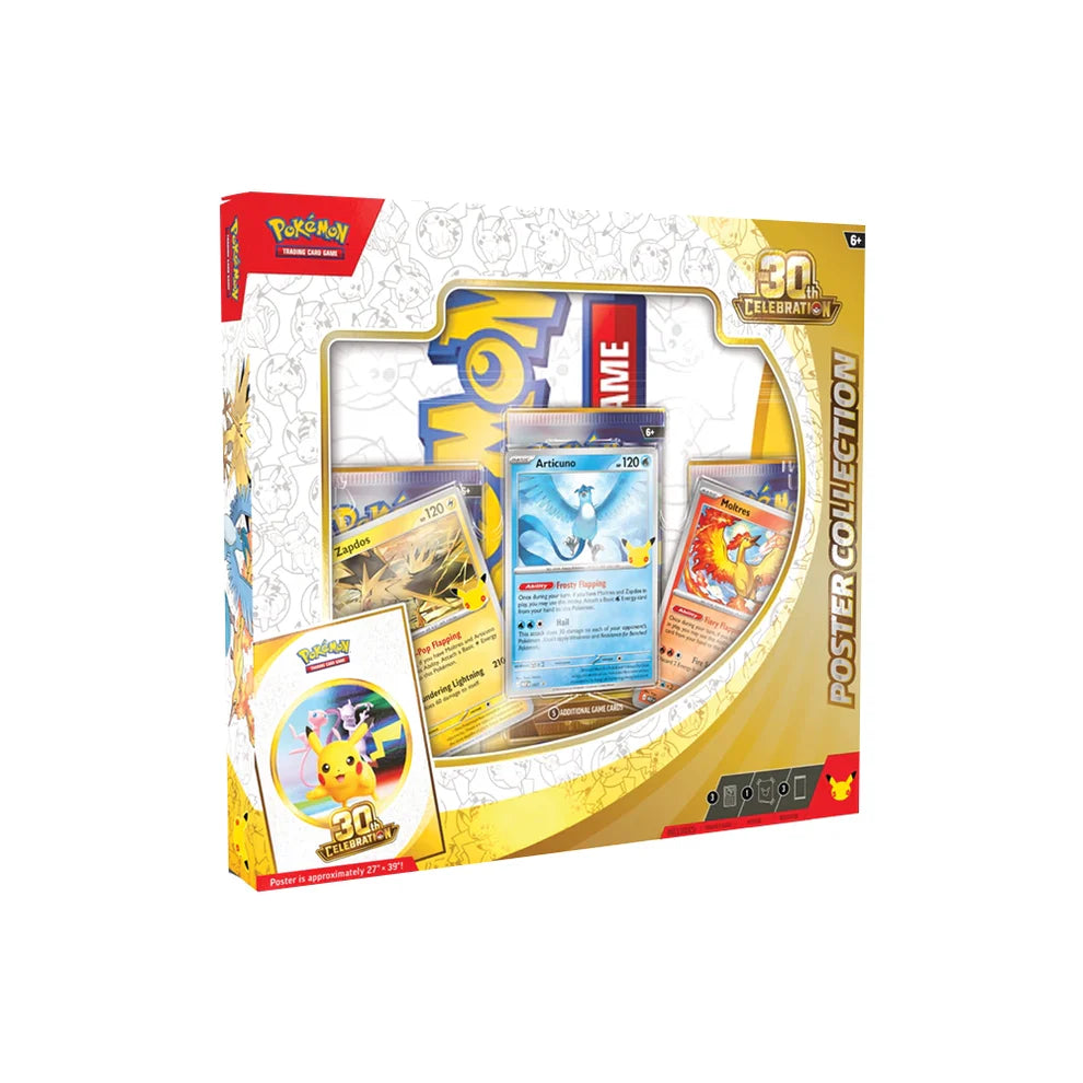 Pokémon TCG 30th Celebration Poster Collection – 3 Booster Packs – English