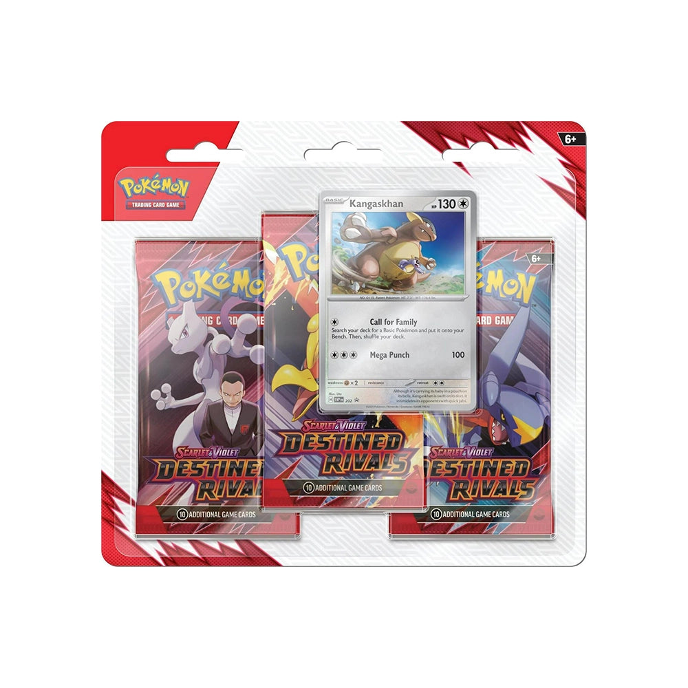 Pokémon TCG Destined Rivals 3-Pack Blister – Kangaskhan Promo – English