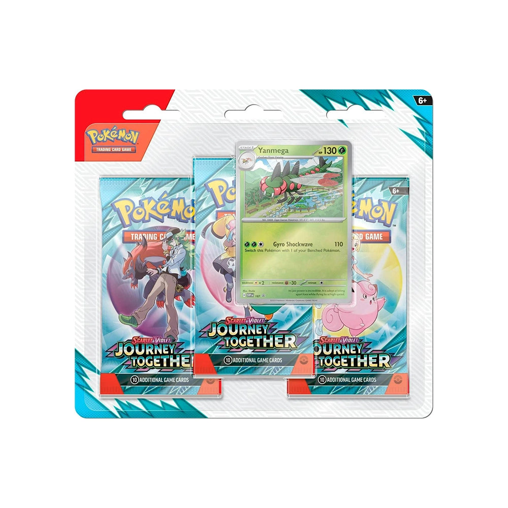 Pokémon TCG Journey Together 3-Pack Blister – Yanmega Promo – English