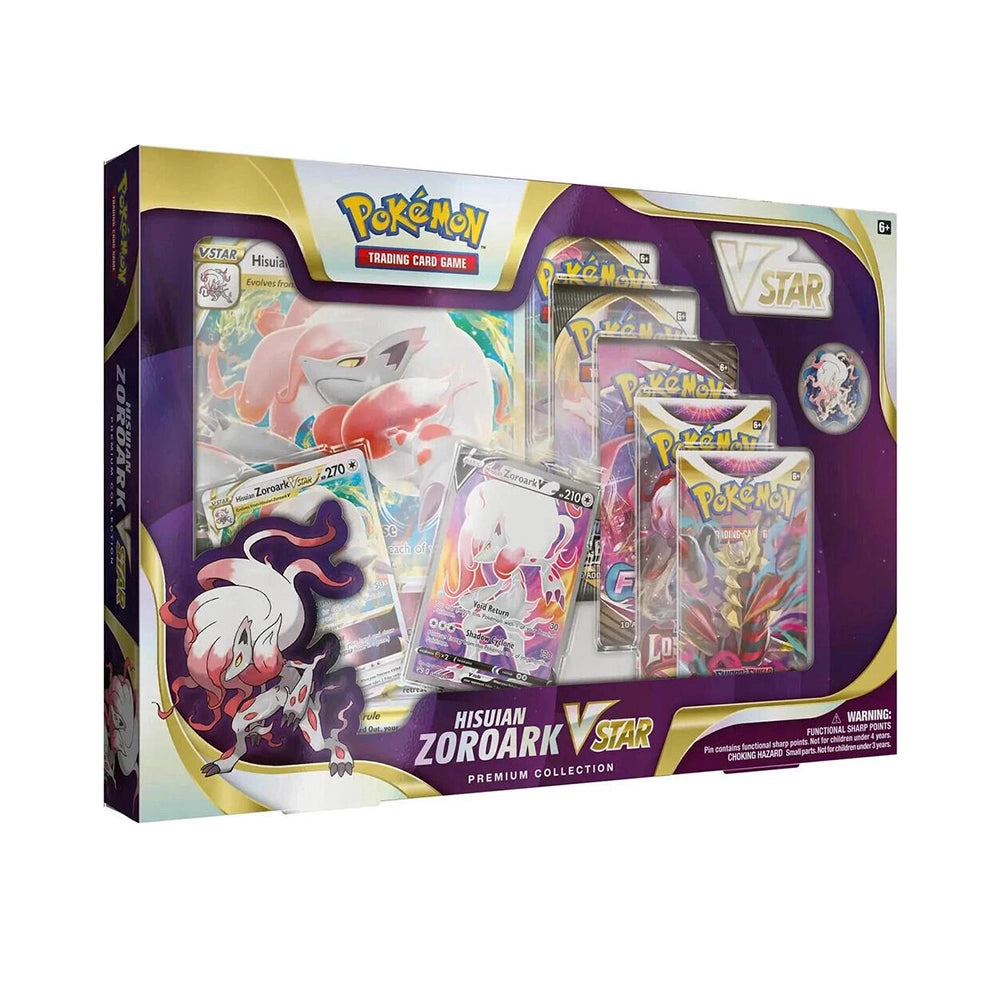 Pokémon TCG Hisuian Zoroark VSTAR Premium Collection – 5 Booster Packs – English