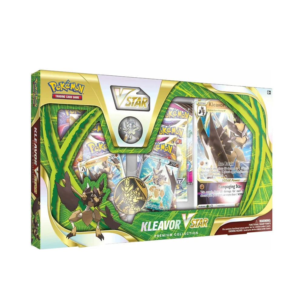 Pokémon TCG Kleavor VSTAR Premium Collection Box – 6 Booster Packs – English